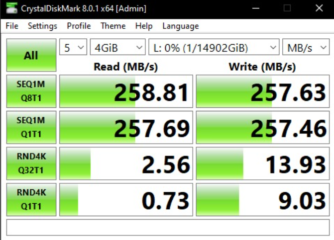 seagate exos speed test